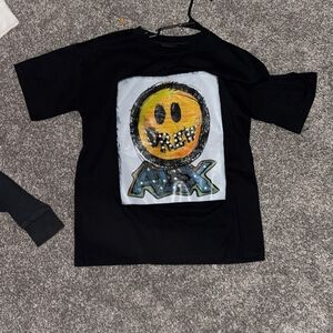 DREW Black Kids T-Shirt with Smiley Graphic